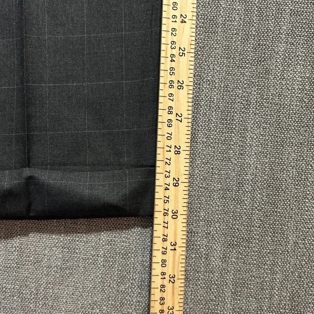 Ralph Lauren Dress Pants Mens 40x30 (Fits 39x30) Grey Windowpane Pleated Cuffed